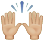 Emoticon palmas arriba usado en whatsapp y redes sociales